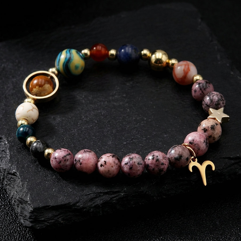 Sacrametal Stone Zodiac Bracelet: Eight Planets, Intention & Guidance