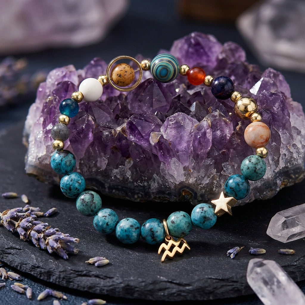 Sacrametal Stone Zodiac Bracelet: Eight Planets, Intention & Guidance
