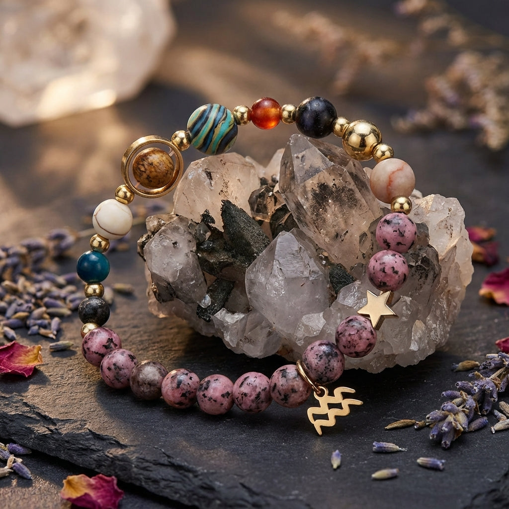 Sacrametal Stone Zodiac Bracelet: Eight Planets, Intention & Guidance