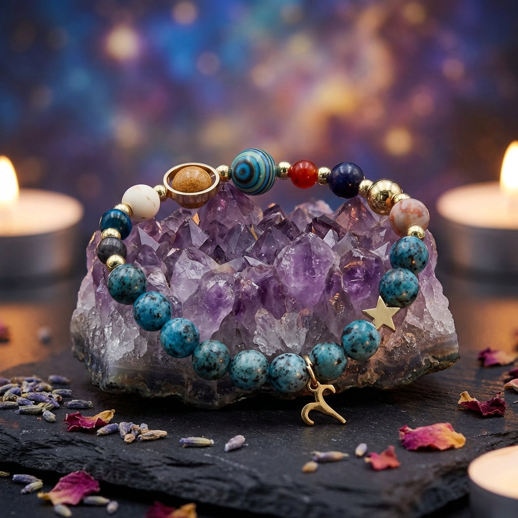 Sacrametal Stone Zodiac Bracelet: Eight Planets, Intention & Guidance