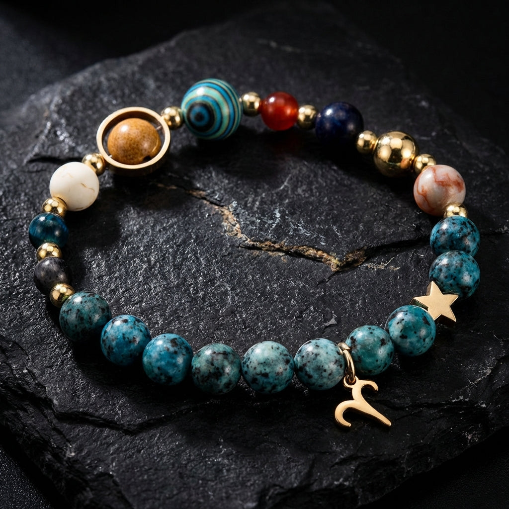 Sacrametal Stone Zodiac Bracelet: Eight Planets, Intention & Guidance
