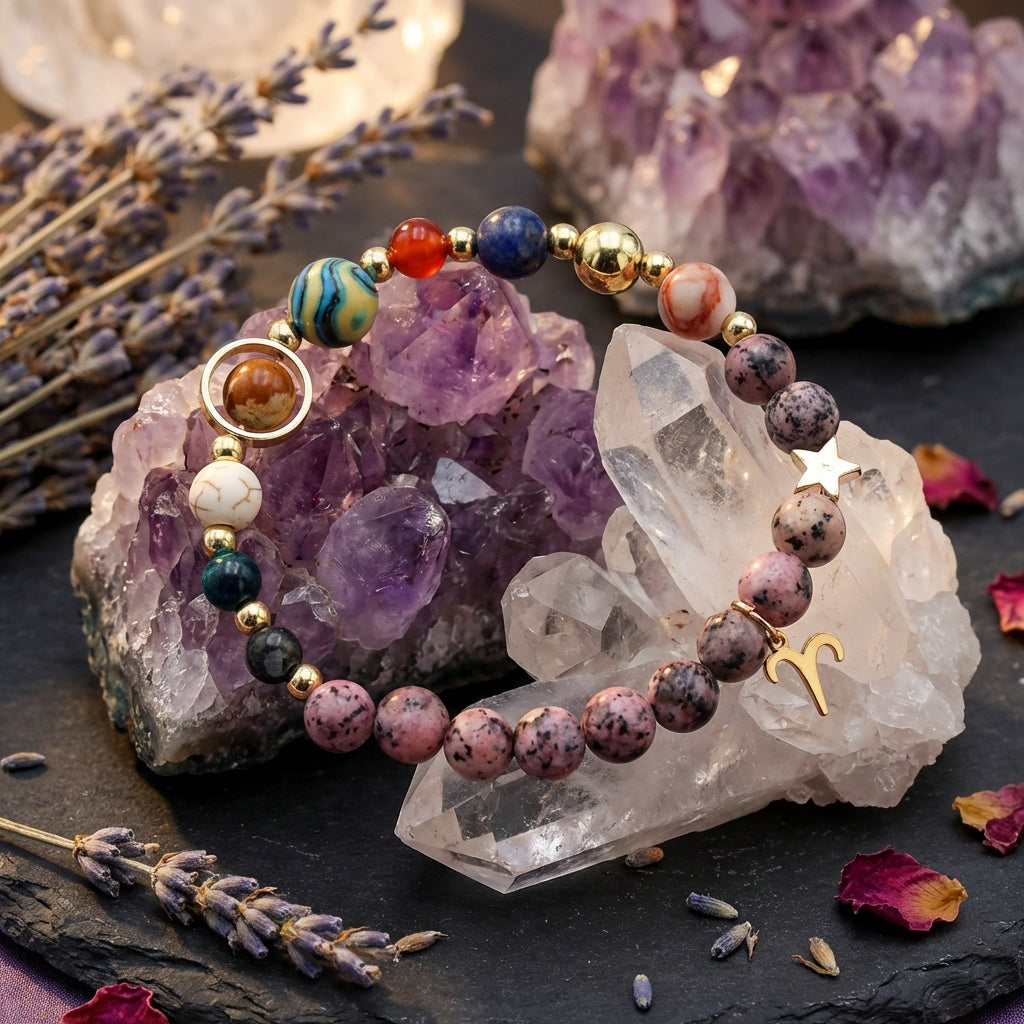 Sacrametal Stone Zodiac Bracelet: Eight Planets, Intention & Guidance