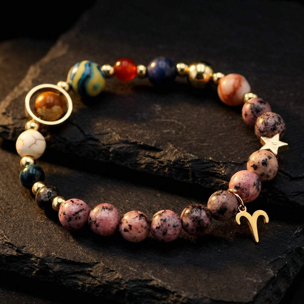 Sacrametal Stone Zodiac Bracelet: Eight Planets, Intention & Guidance