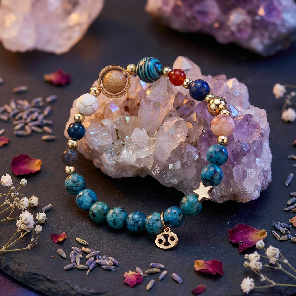 Sacrametal Stone Zodiac Bracelet: Eight Planets, Intention & Guidance
