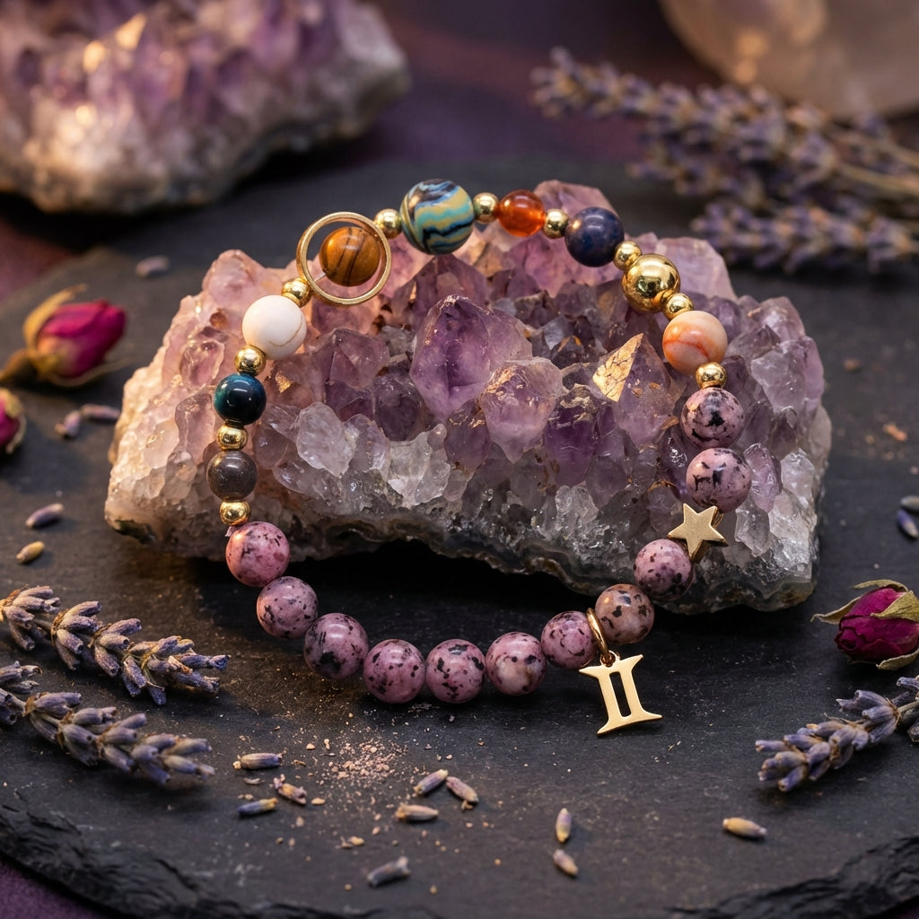 Sacrametal Stone Zodiac Bracelet: Eight Planets, Intention & Guidance