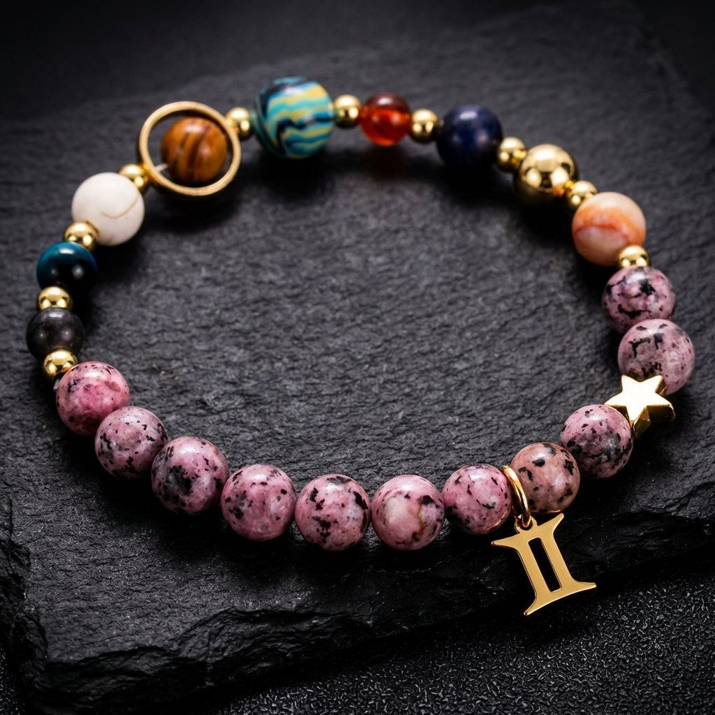 Sacrametal Stone Zodiac Bracelet: Eight Planets, Intention & Guidance