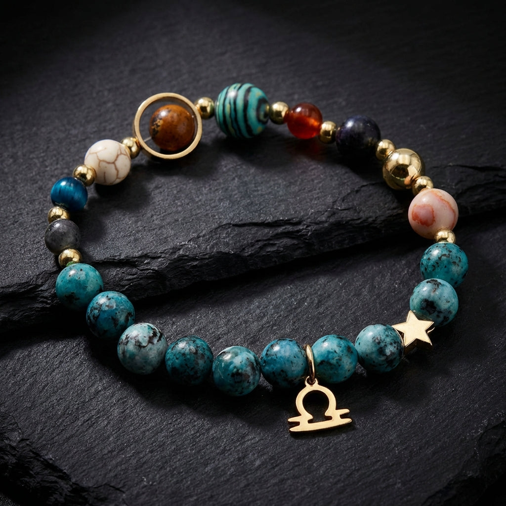 Sacrametal Stone Zodiac Bracelet: Eight Planets, Intention & Guidance