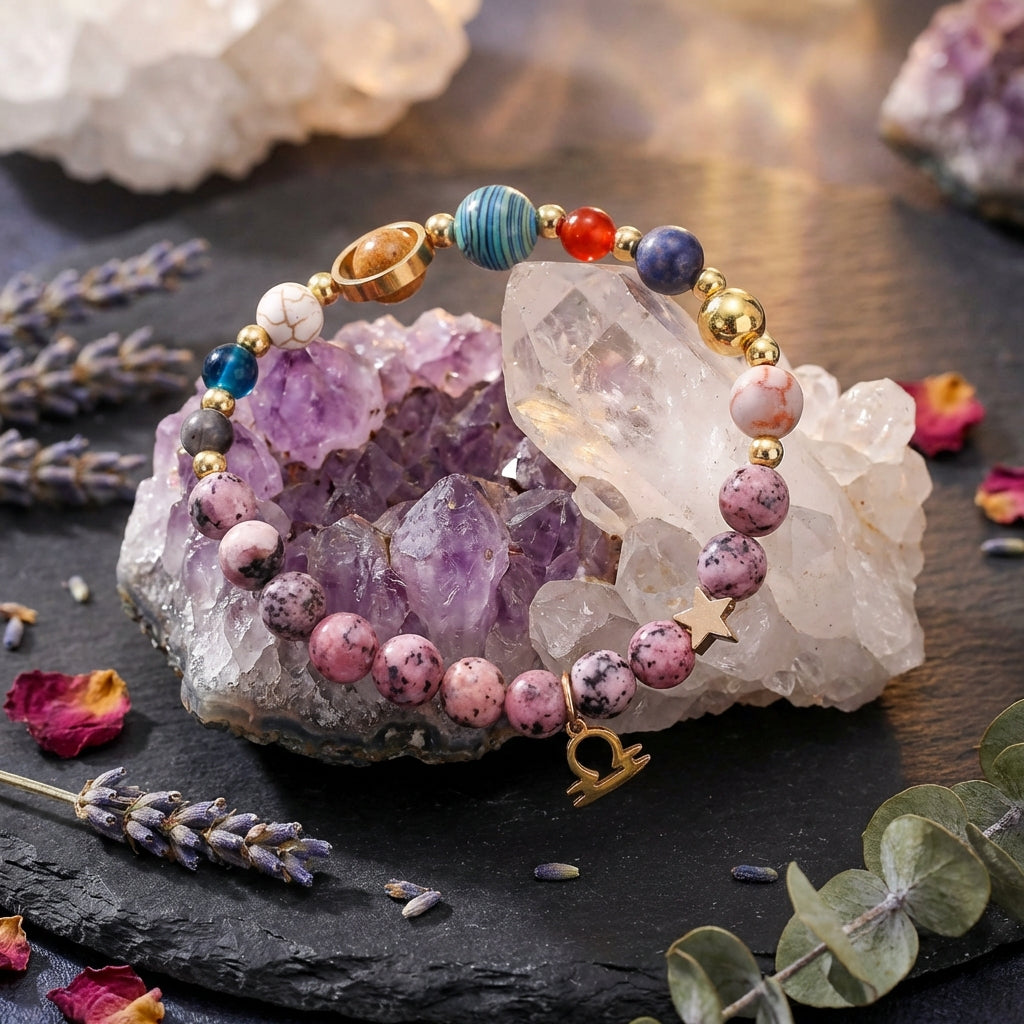 Sacrametal Stone Zodiac Bracelet: Eight Planets, Intention & Guidance
