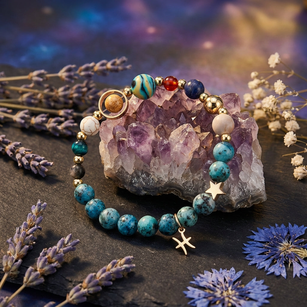 Sacrametal Stone Zodiac Bracelet: Eight Planets, Intention & Guidance