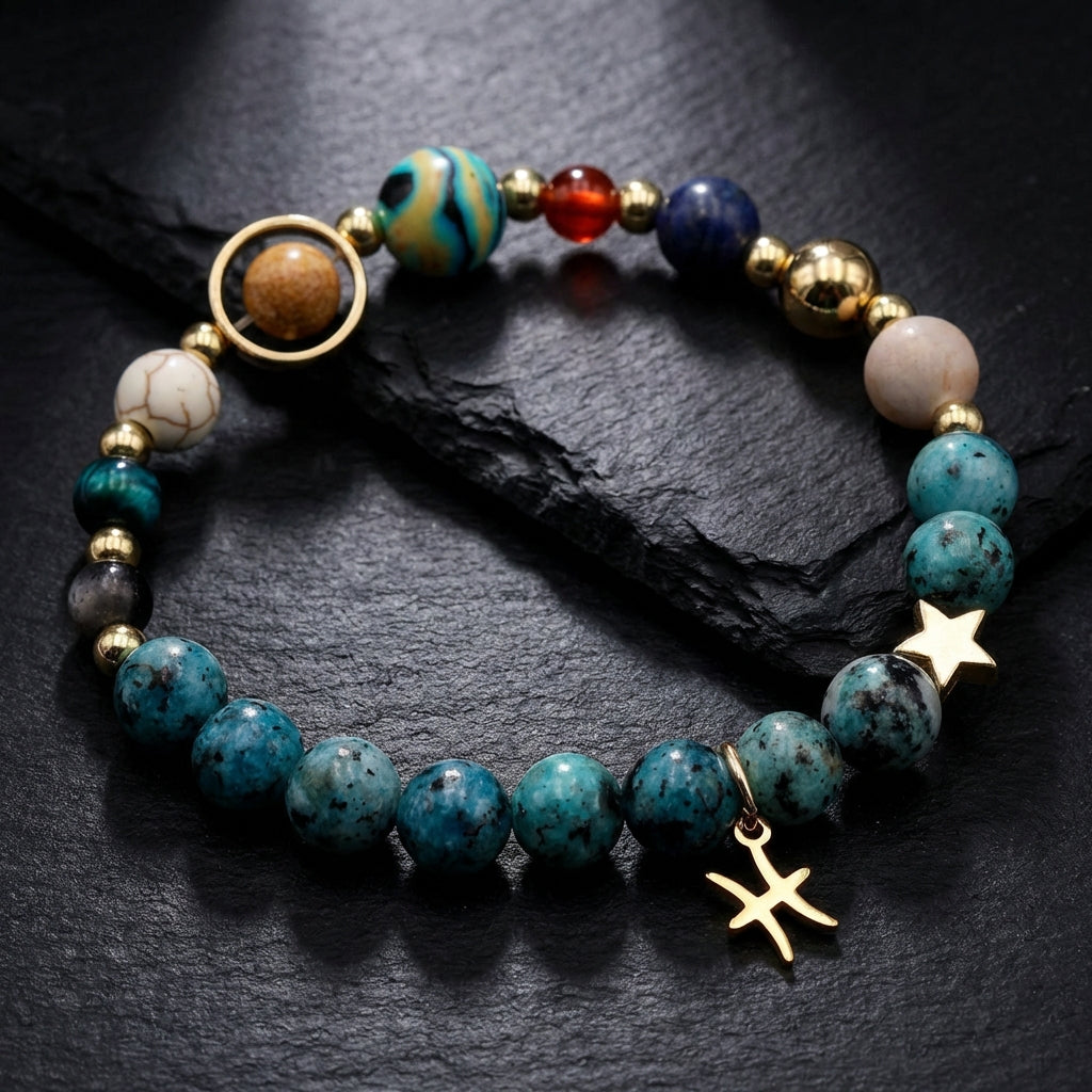 Sacrametal Stone Zodiac Bracelet: Eight Planets, Intention & Guidance