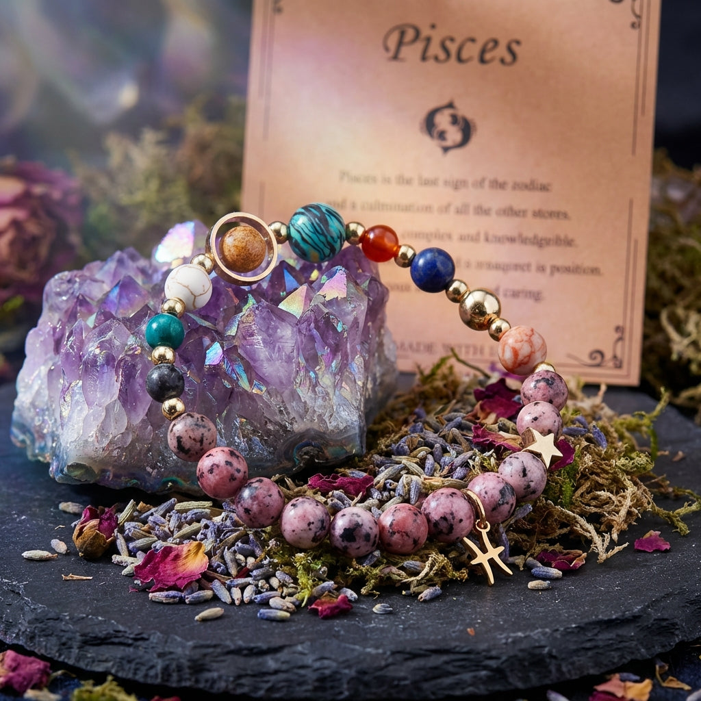 Sacrametal Stone Zodiac Bracelet: Eight Planets, Intention & Guidance