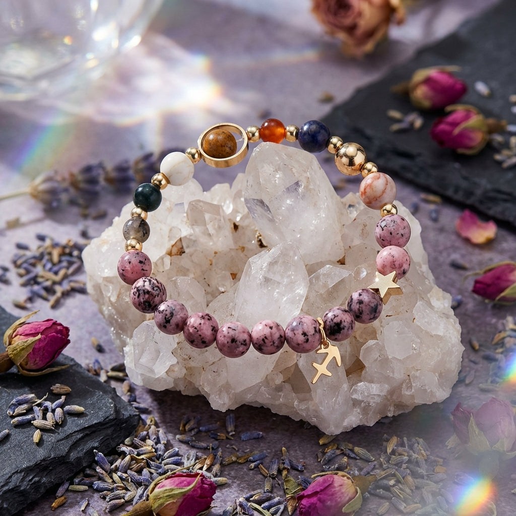 Sacrametal Stone Zodiac Bracelet: Eight Planets, Intention & Guidance