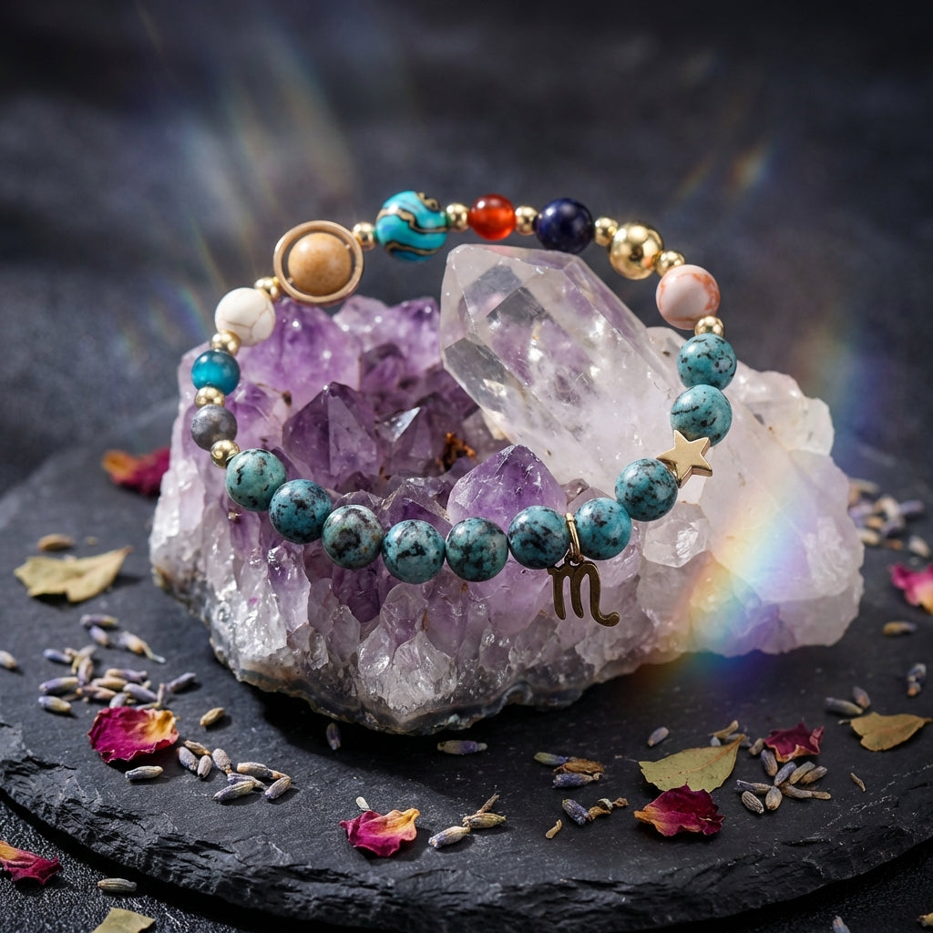 Sacrametal Stone Zodiac Bracelet: Eight Planets, Intention & Guidance