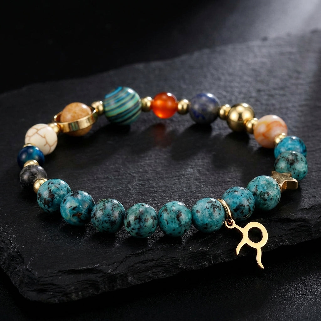 Sacrametal Stone Zodiac Bracelet: Eight Planets, Intention & Guidance