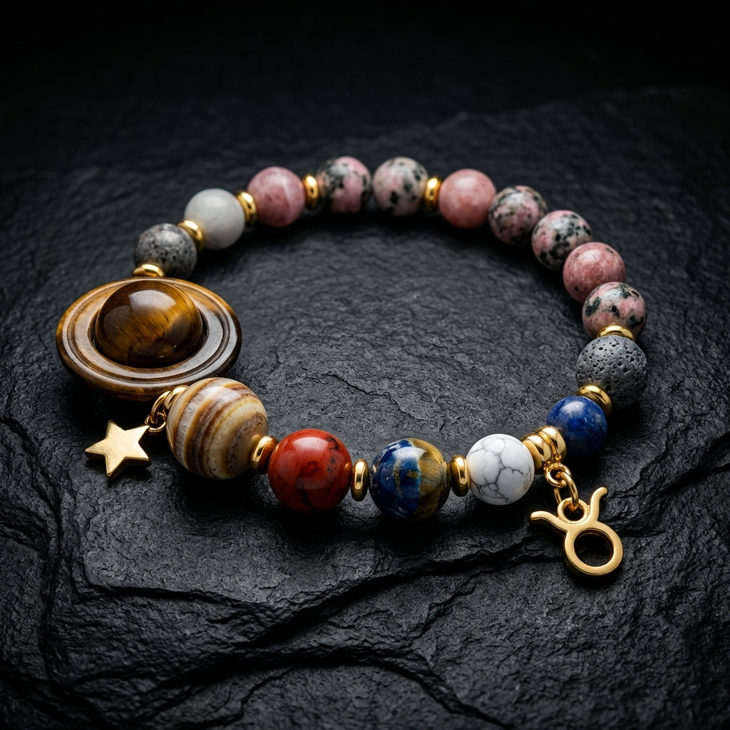 Sacrametal Stone Zodiac Bracelet: Eight Planets, Intention & Guidance