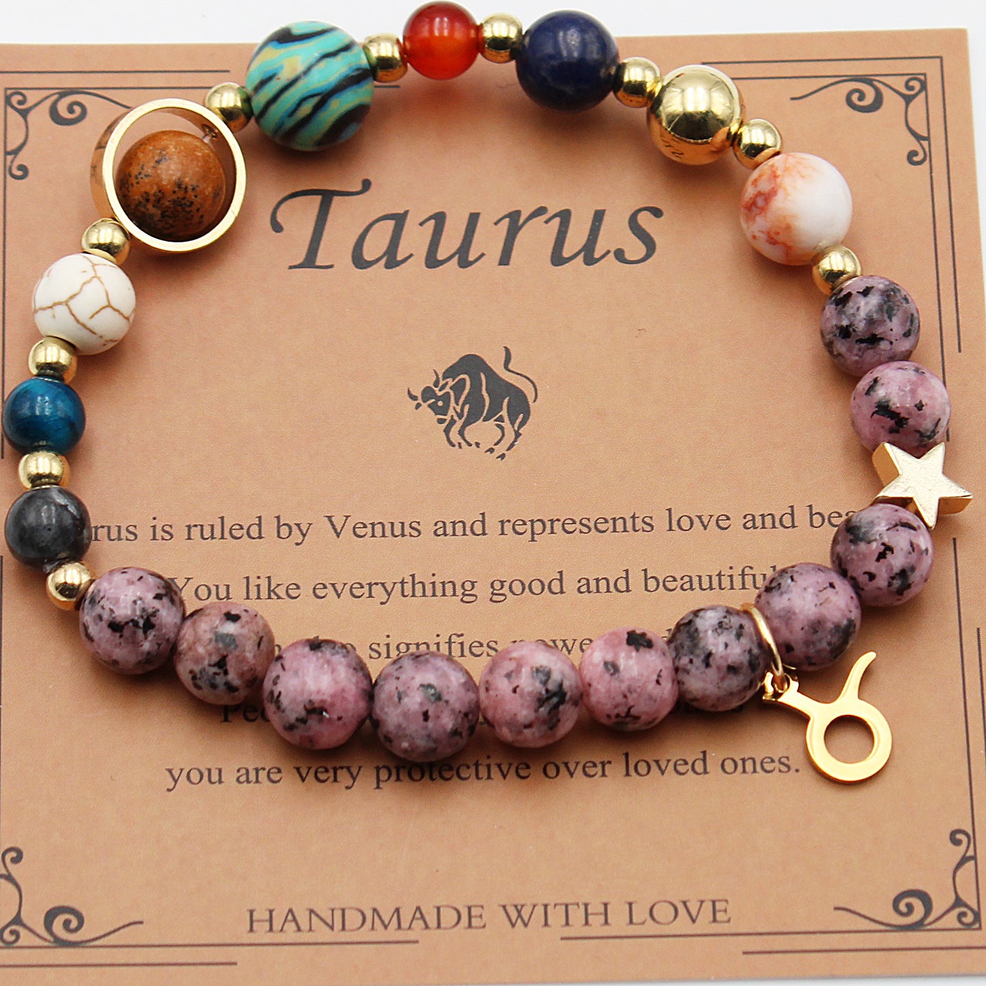 Sacrametal Stone Zodiac Bracelet: Eight Planets, Intention & Guidance