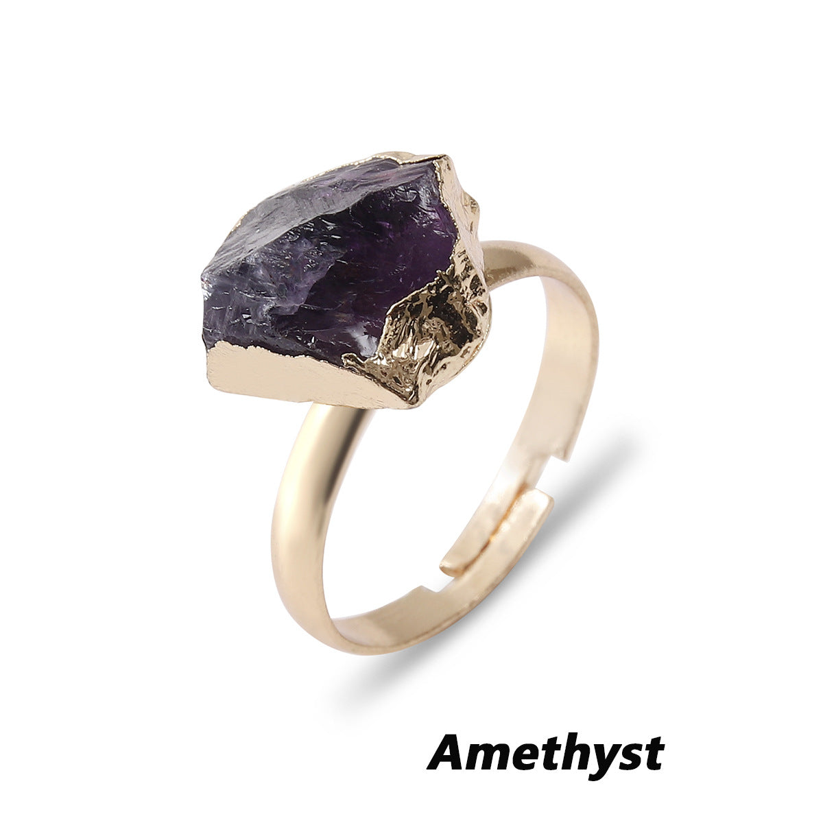 Green Flourite, Amethyst, Garnet Minimal Rings