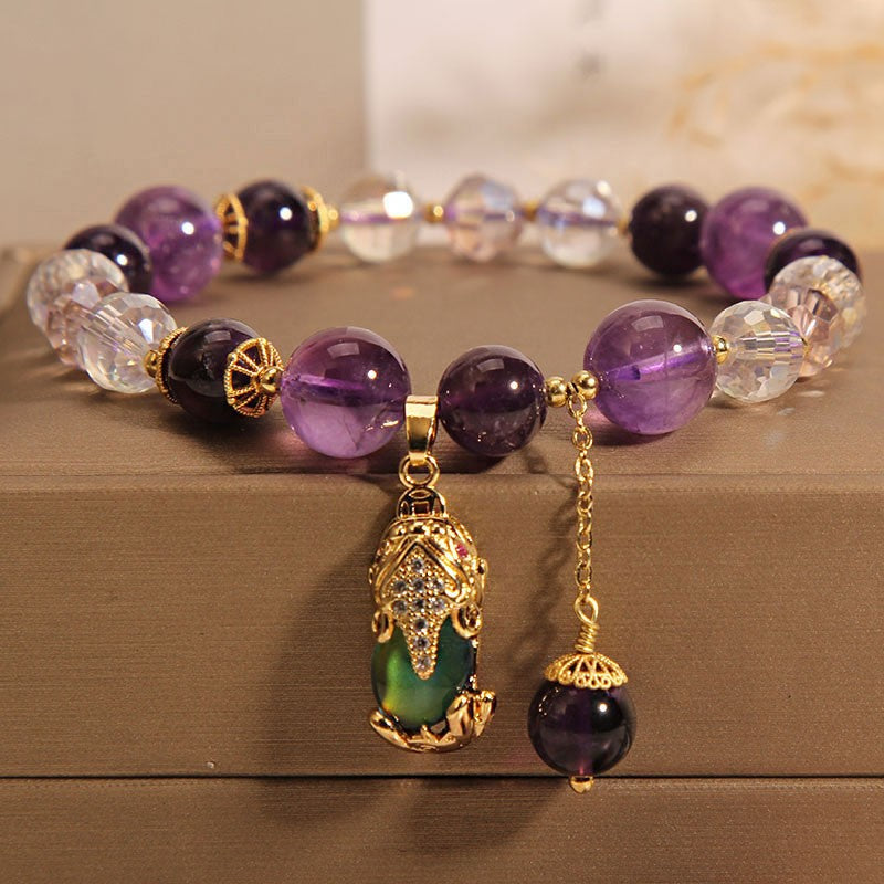 Sacrametal Amethyst Healing Crystal Bracelet: Calming Energy & Intuition