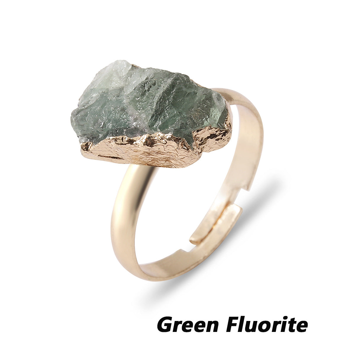 Green Flourite, Amethyst, Garnet Minimal Rings