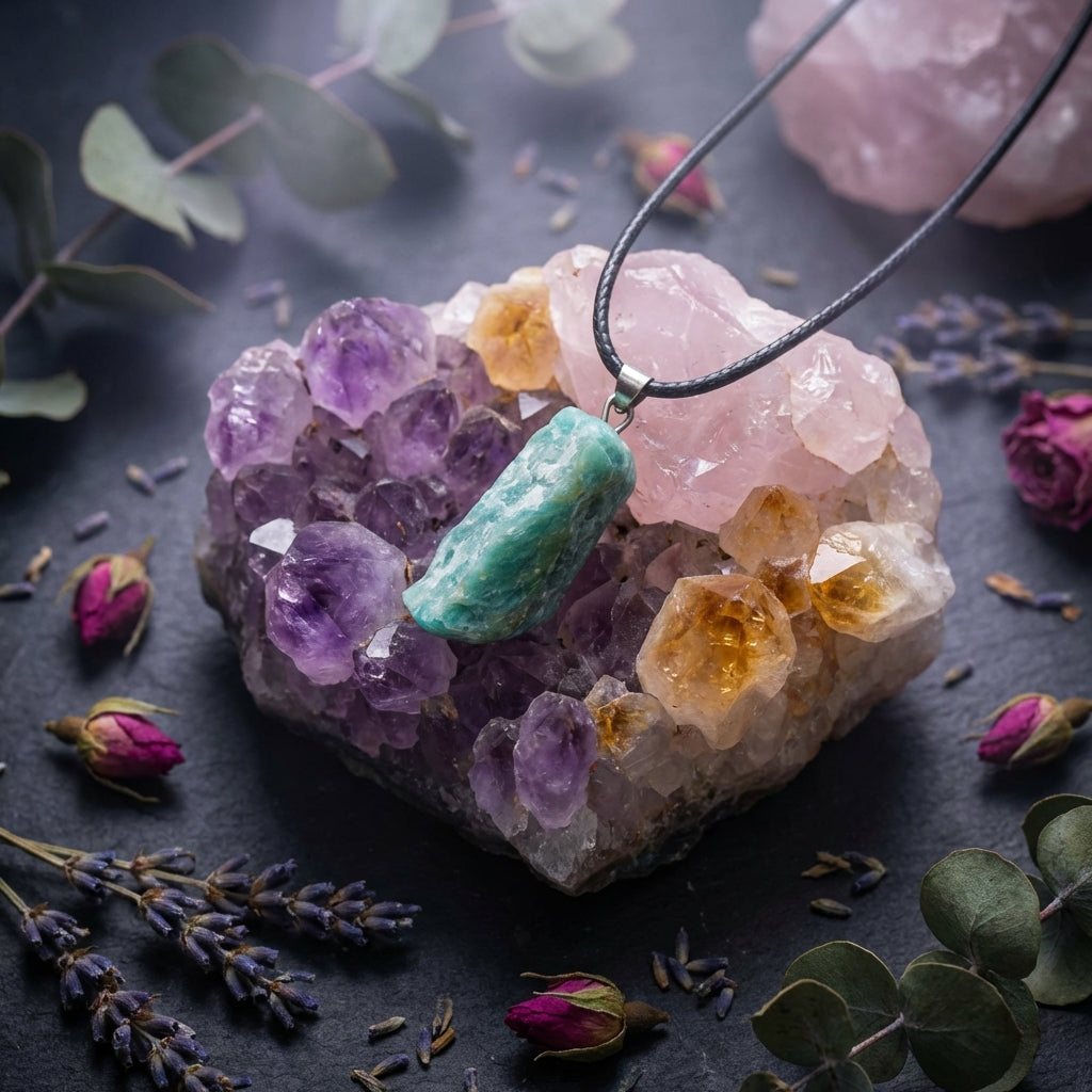 Handcrafted Crystal Tower Necklace - Amethyst, Rose Quartz, Citrine & More