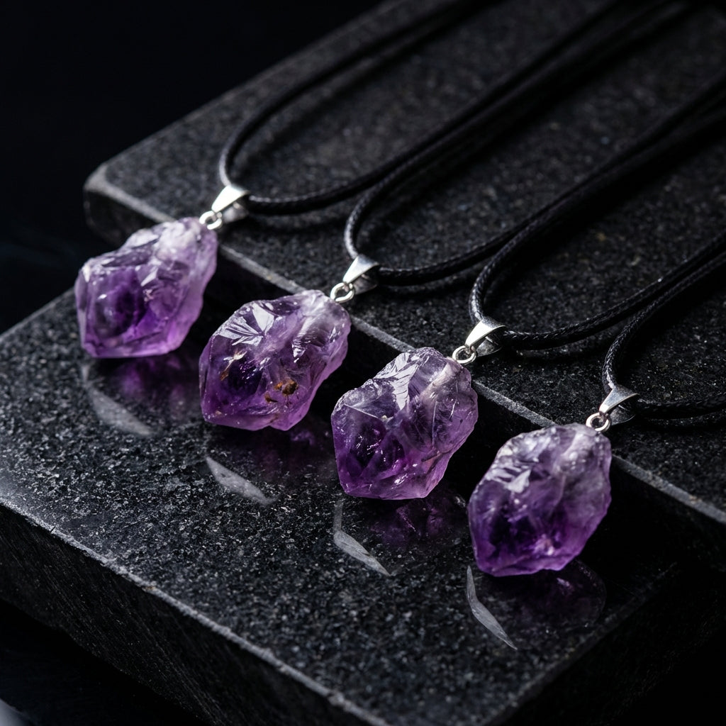 Handcrafted Crystal Tower Necklace - Amethyst, Rose Quartz, Citrine & More