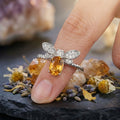 Sacrametal Citrine Bee Ring: Crystal Intention Jewelry