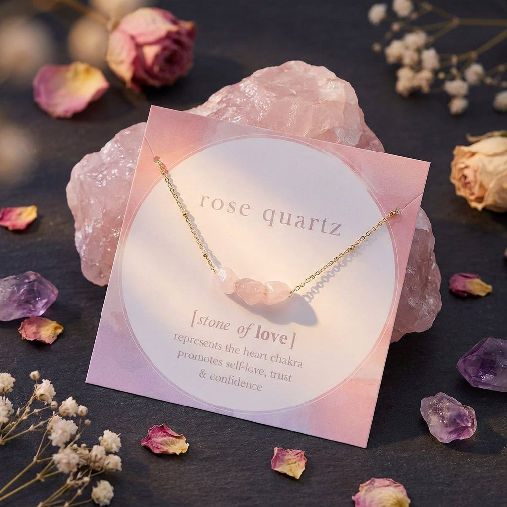 Sacrametal Rose Quartz Necklace: Artisan-Handled, Intention Piece