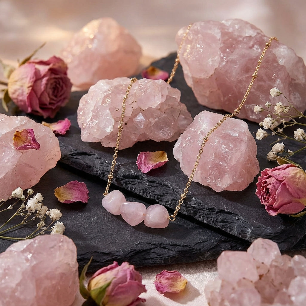 Sacrametal Rose Quartz Necklace: Artisan-Handled, Intention Piece