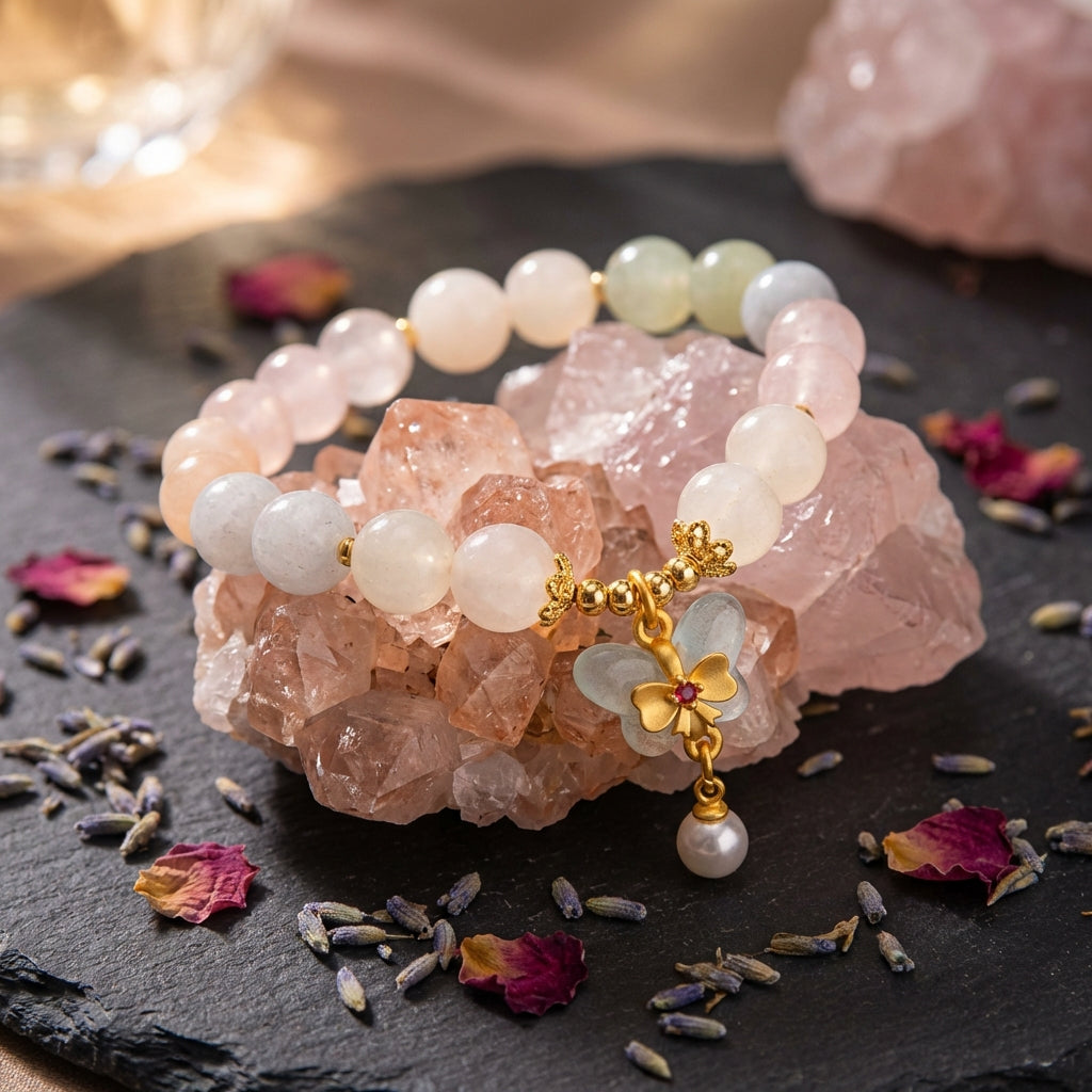 Sacrametal Rose Quartz & Crystal Bracelet: Healing Intentions