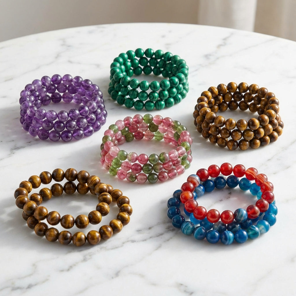 Healing Crystal Beaded Bracelet | Multi-Stone Intention