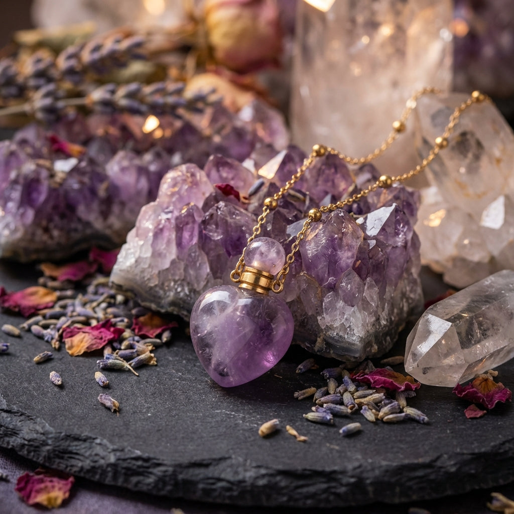 Sacramental Crystal Vial Pendant: Found Intention, Artisan-Handled