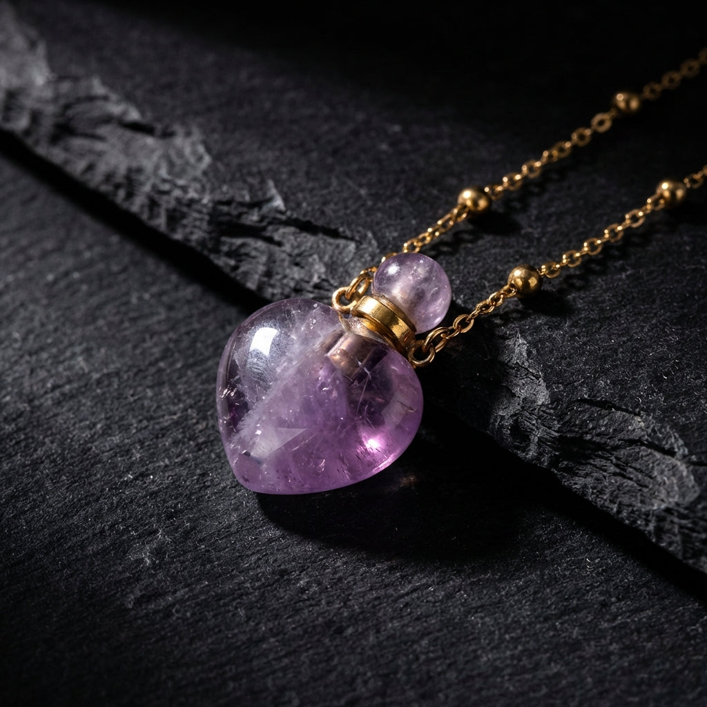 Sacramental Crystal Vial Pendant: Found Intention, Artisan-Handled