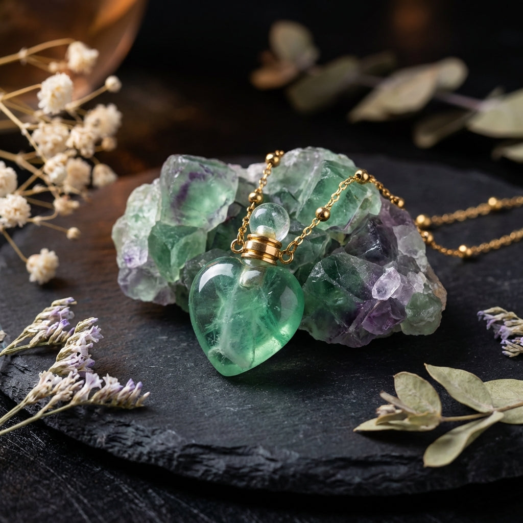 Sacramental Crystal Vial Pendant: Found Intention, Artisan-Handled