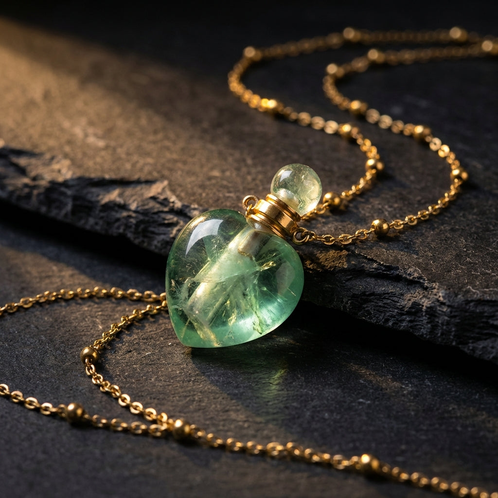 Sacramental Crystal Vial Pendant: Found Intention, Artisan-Handled