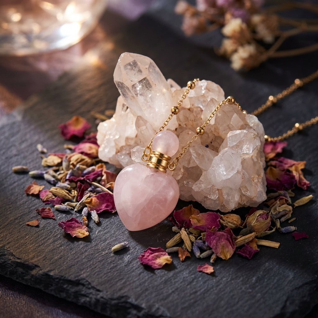 Sacramental Crystal Vial Pendant: Found Intention, Artisan-Handled