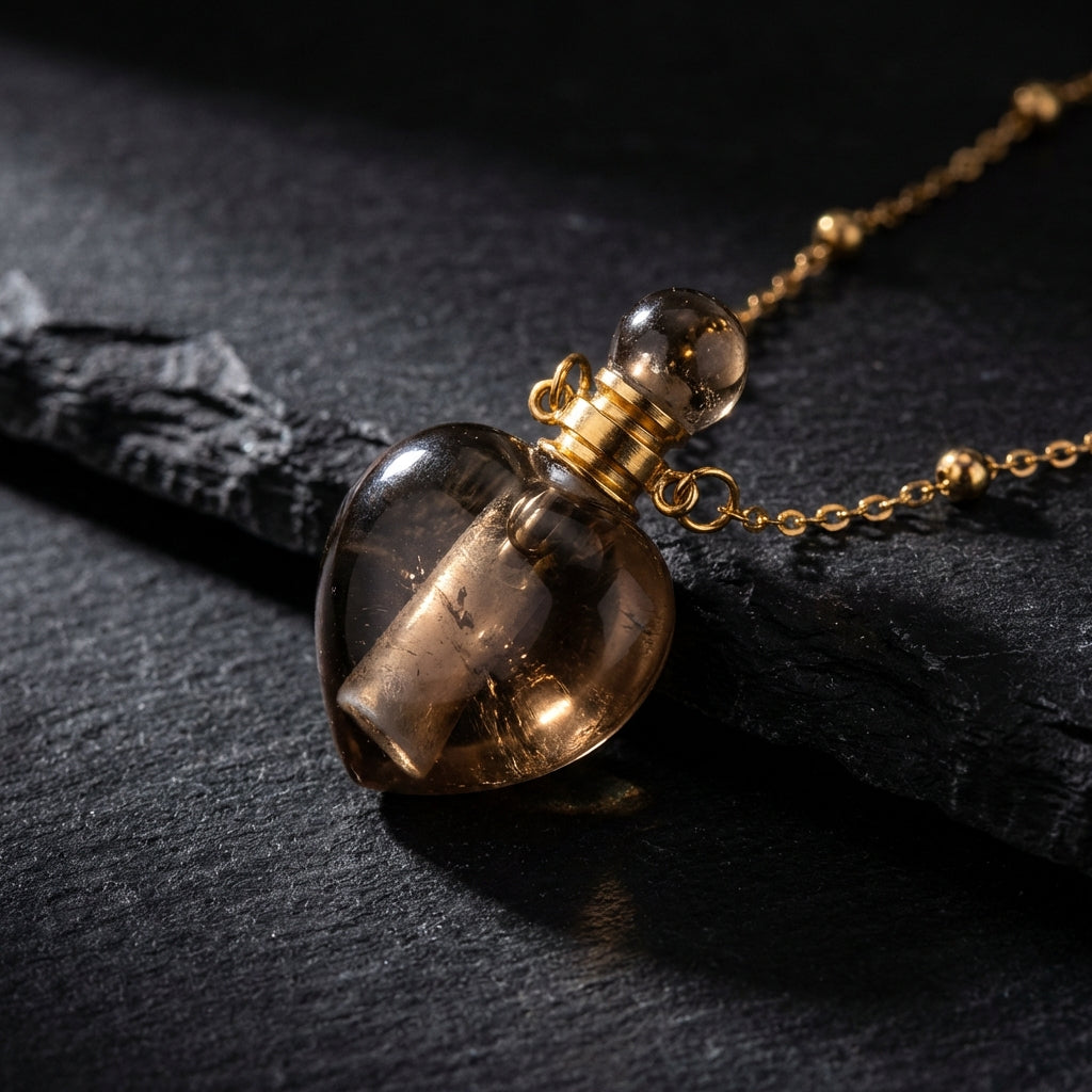 Sacramental Crystal Vial Pendant: Found Intention, Artisan-Handled