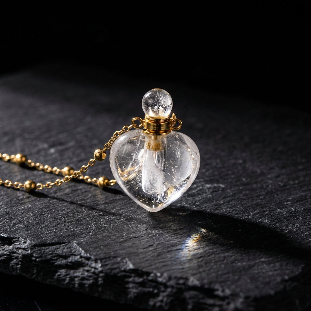 Sacramental Crystal Vial Pendant: Found Intention, Artisan-Handled