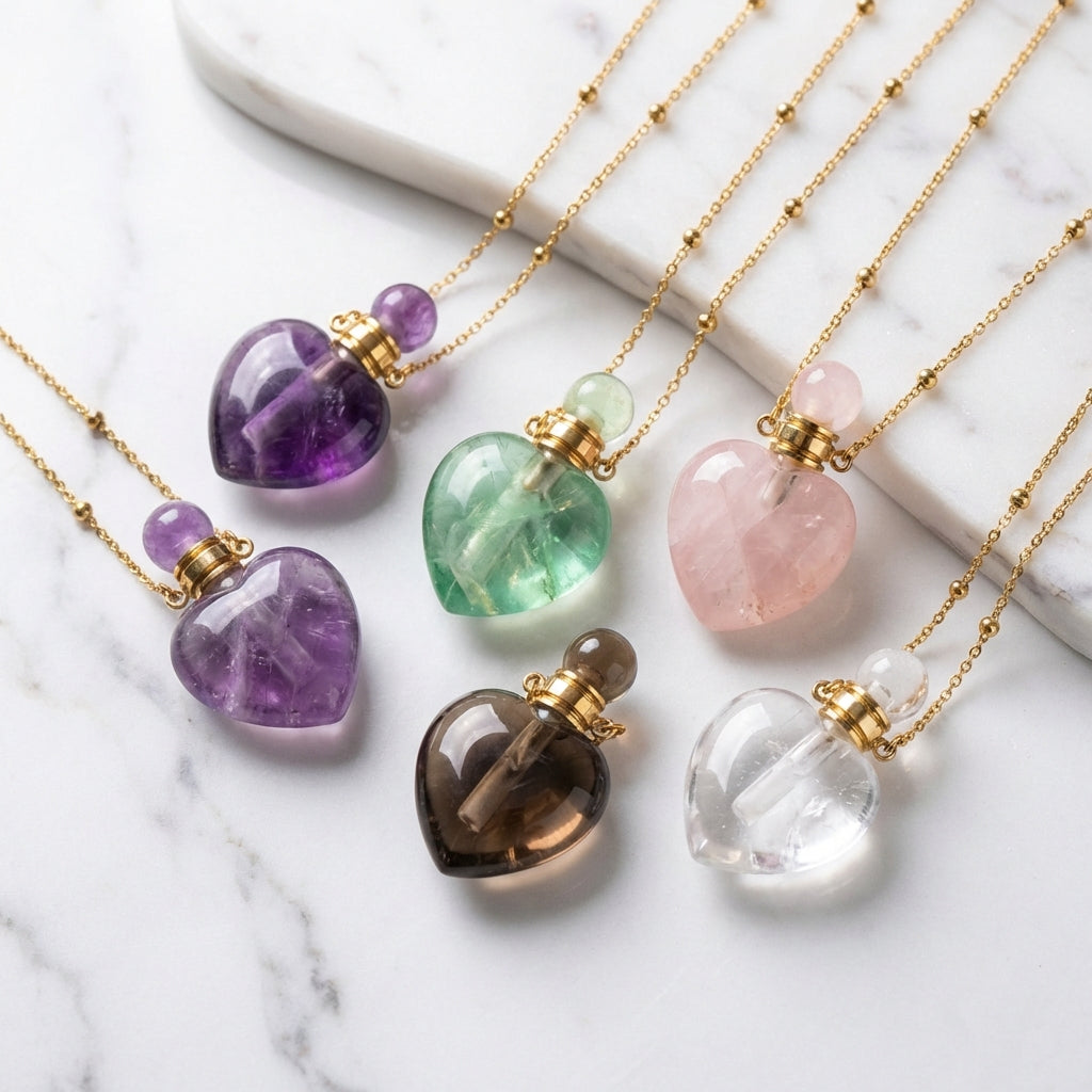 Sacramental Crystal Vial Pendant: Found Intention, Artisan-Handled