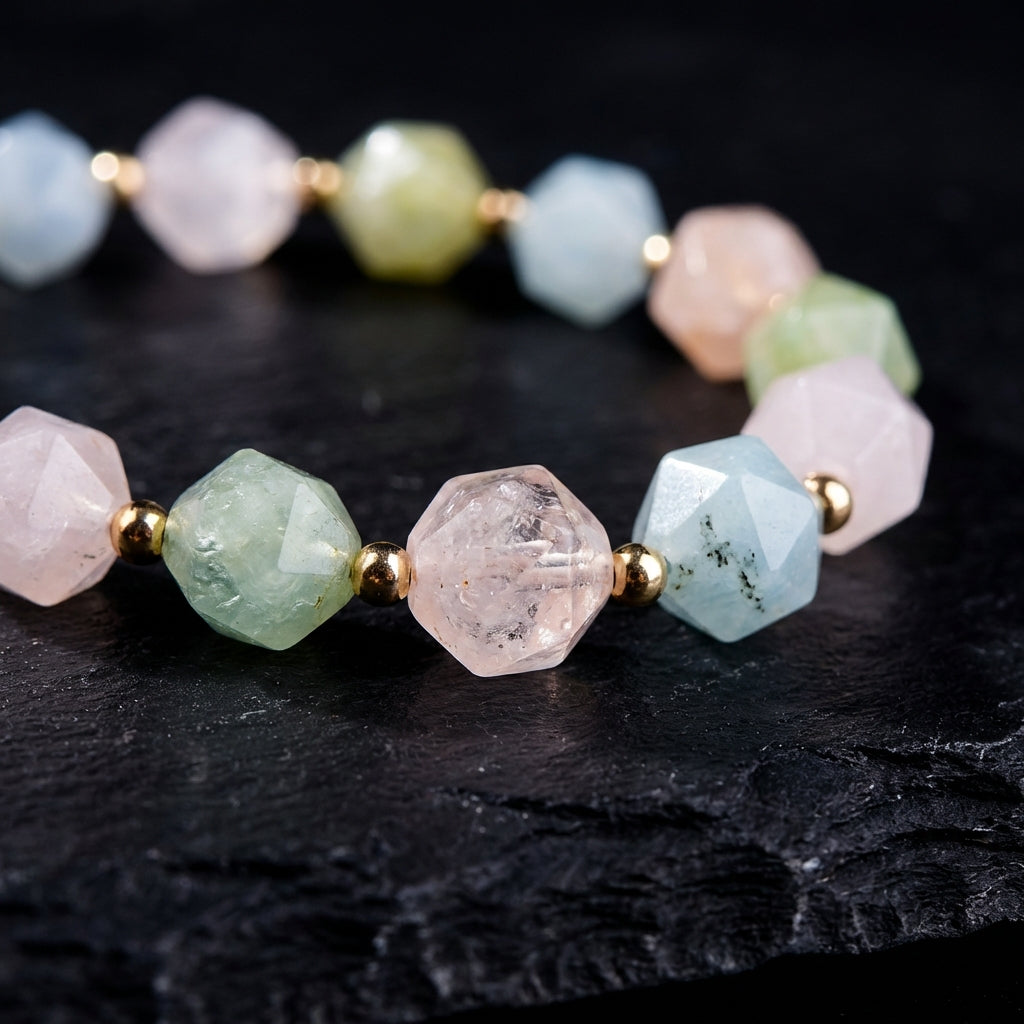 Sacrametal Morganite & Aquamarine Bracelet: A Beaded Healing Crystal