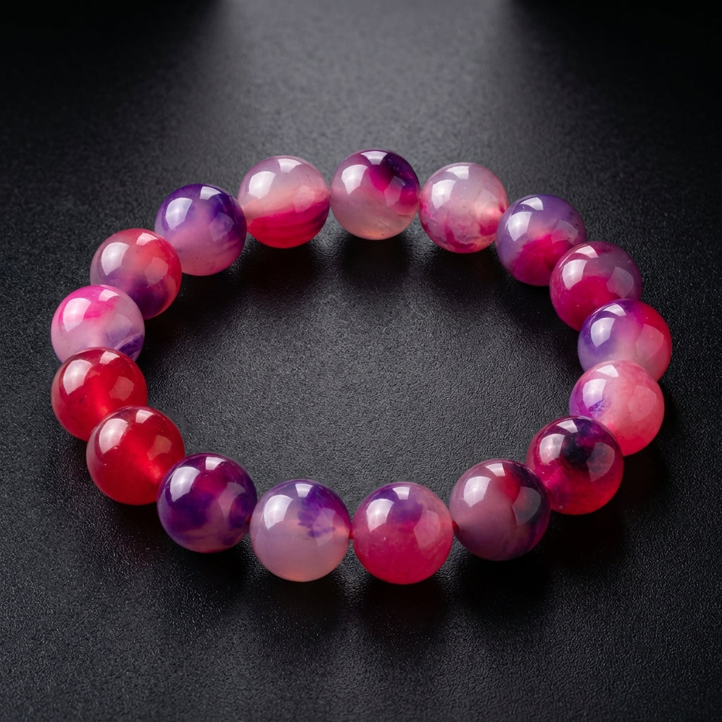 Sacrametal Carnelian Agate Bead Bracelet: Grounding Energy