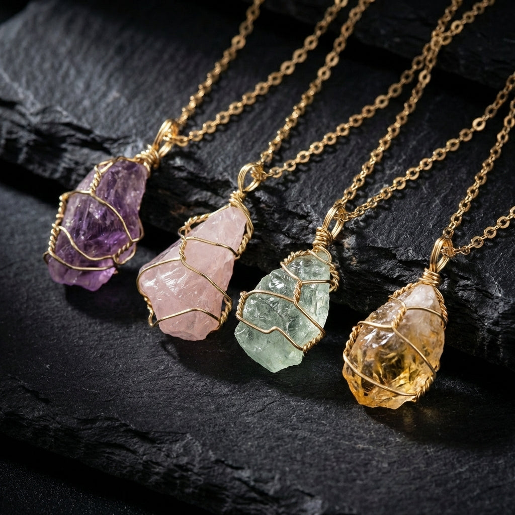 Sacrametal Healing Crystal Pendant: Choose Your Stone