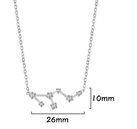 Sacrametal Zodiac Artifact: Steel & Crystal Constellation Necklace