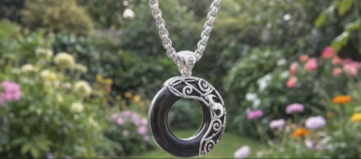 Obsidian Zodiac Sign Pendant Necklace