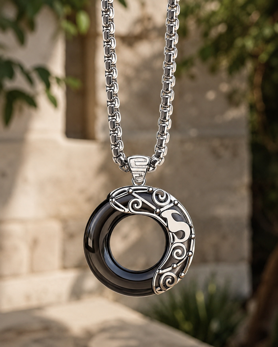 Obsidian Zodiac Sign Pendant Necklace