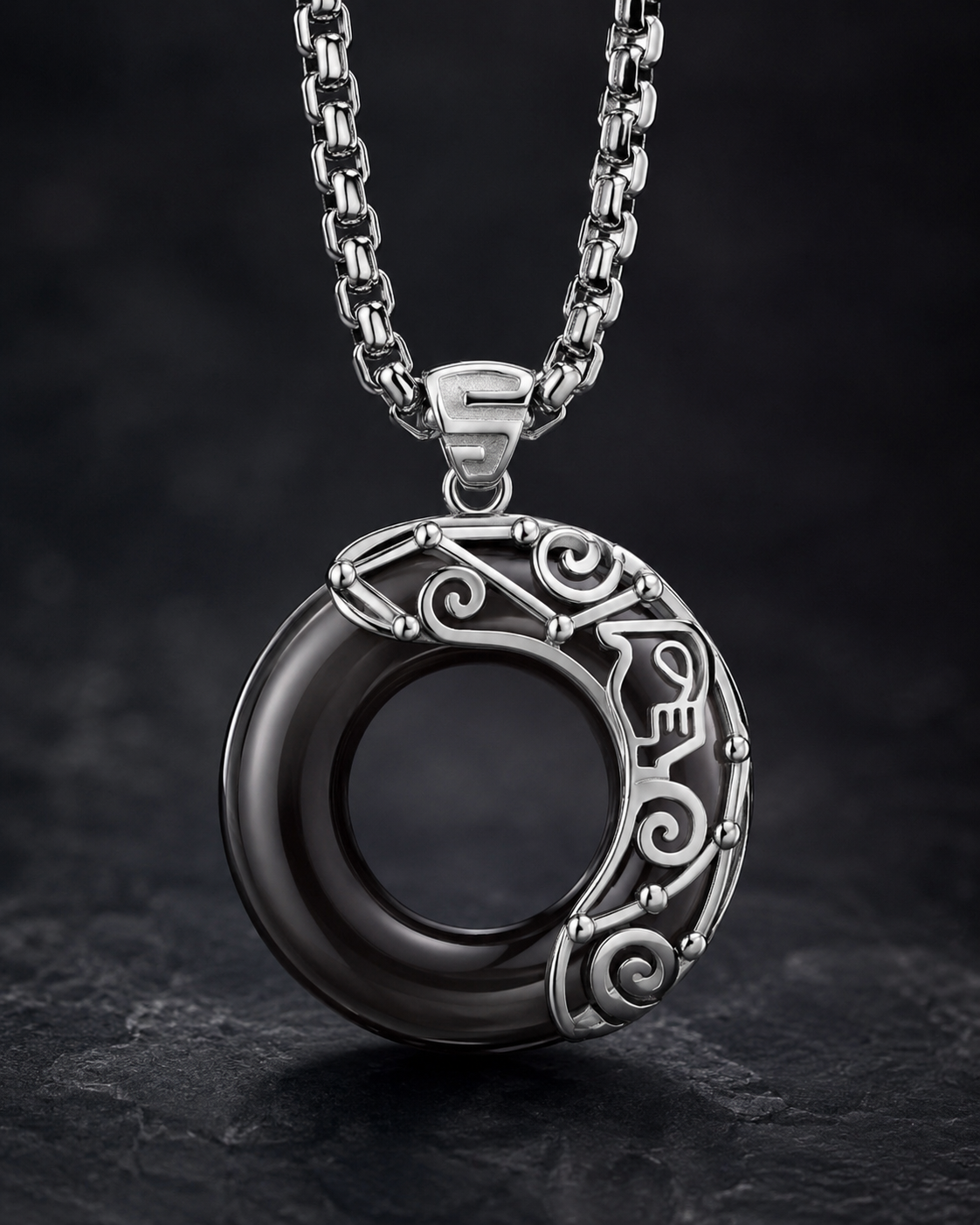 Obsidian Zodiac Sign Pendant Necklace