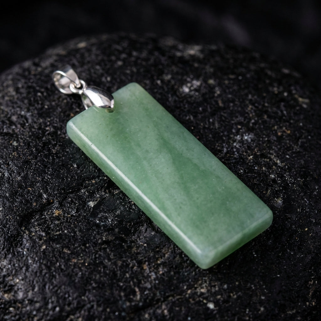 Simple Natural Stone Amethyst Rectangle Pendant Necklace
