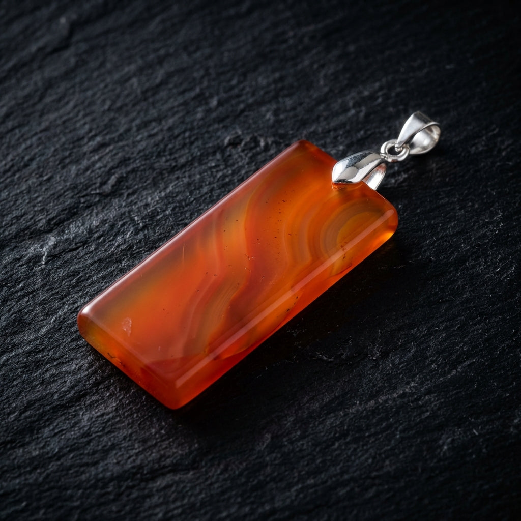 Simple Natural Stone Amethyst Rectangle Pendant Necklace