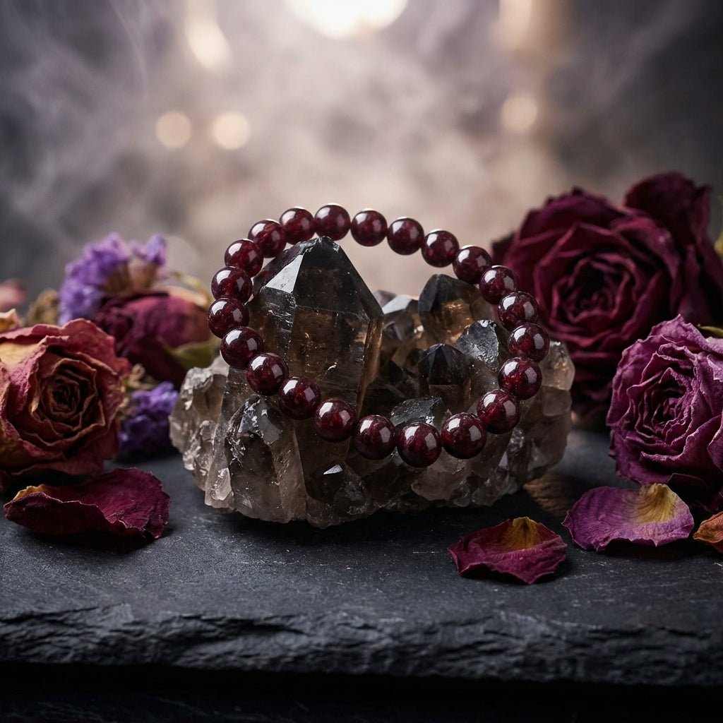 Garnet Healing Crystal Bracelet: Intention Set in Artisan-Handled Fragments