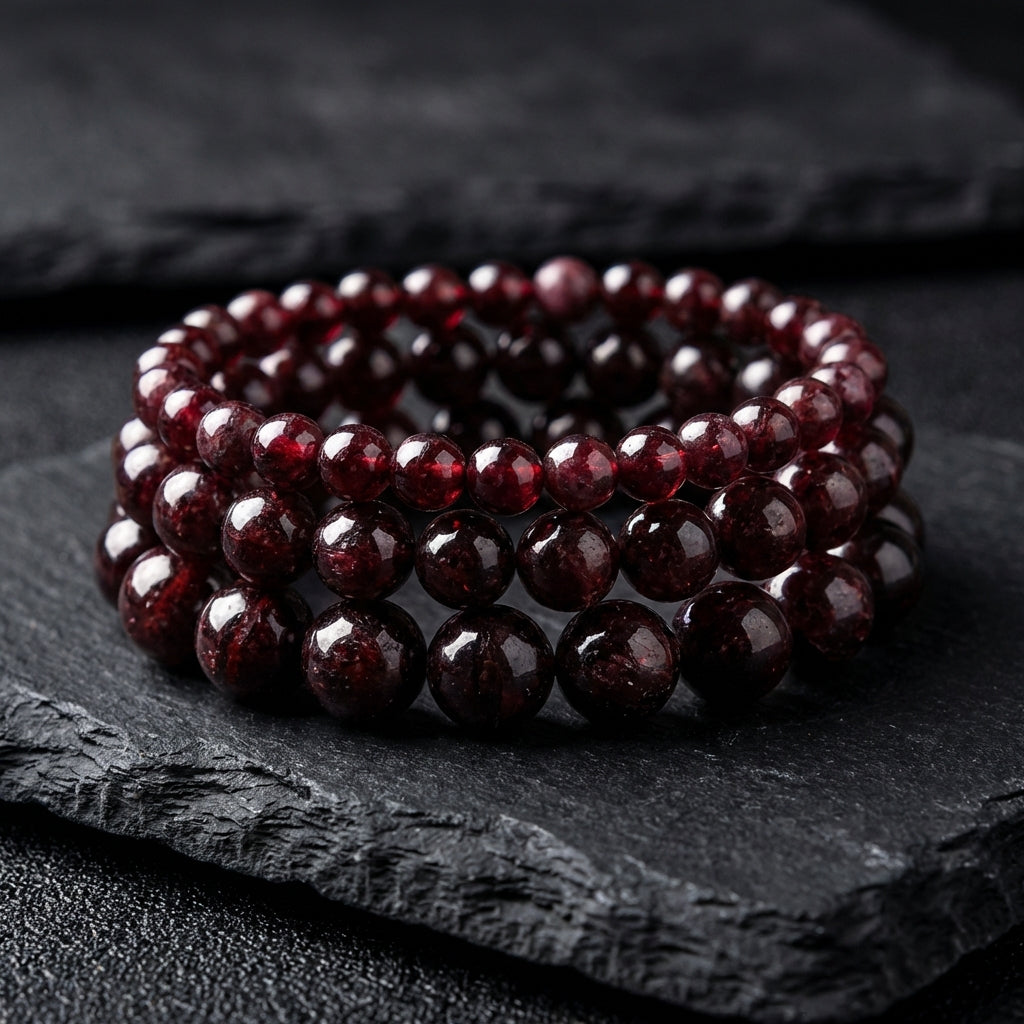 Garnet Healing Crystal Bracelet: Intention Set in Artisan-Handled Fragments