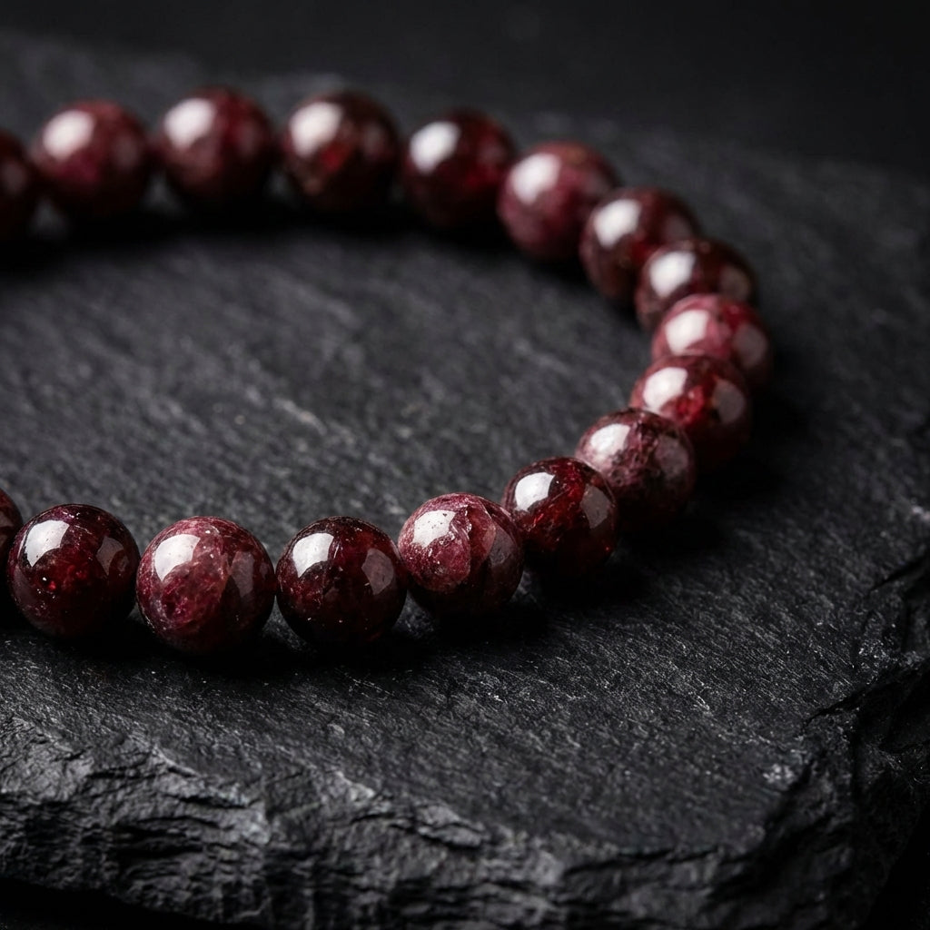 Garnet Healing Crystal Bracelet: Intention Set in Artisan-Handled Fragments